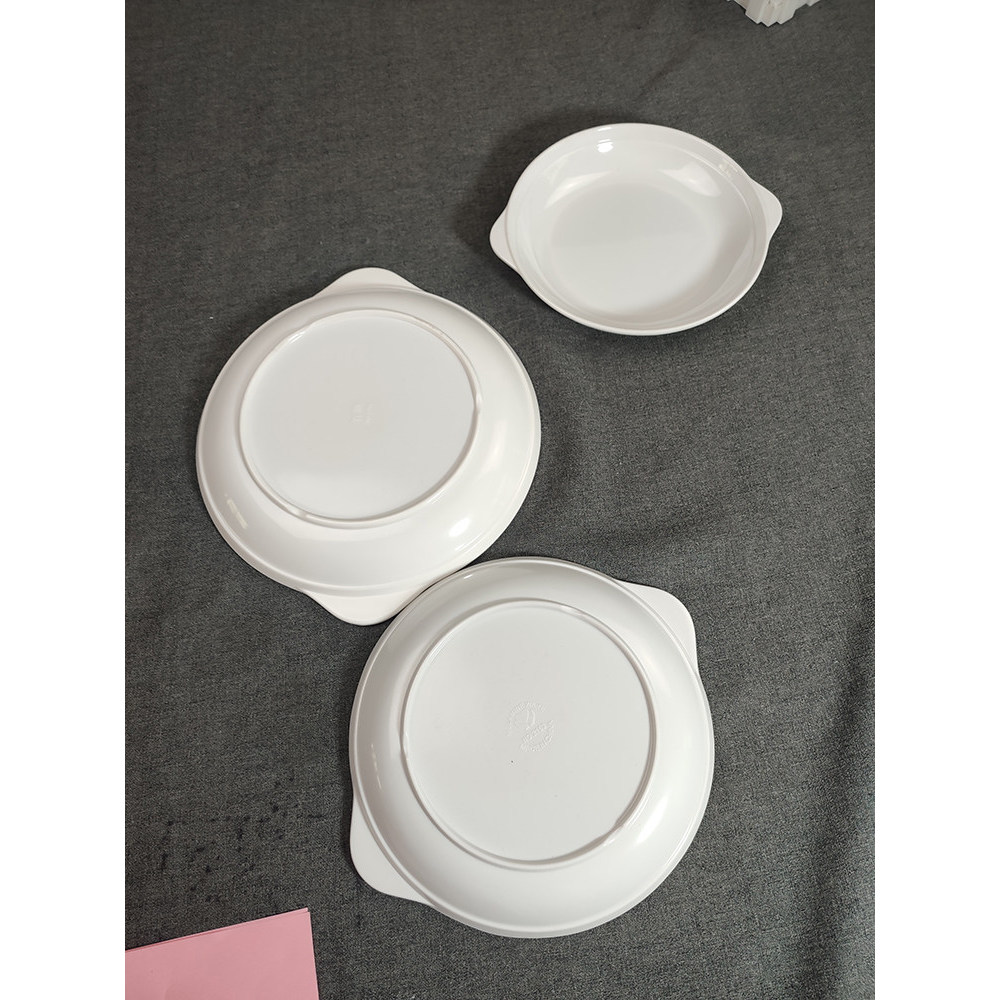 Đĩa bào ngư hai tai Đĩa nhựa Melamine trắng cao cấp Trung Quốc Đĩa khuấy cao cấp Đĩa đĩa đĩa khách s