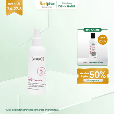 [Chính Hãng] Xịt Dưỡng Ziaja Tăng Cường Hiệu Quả Bởi B5 Ziaja Med Kuracja Naczynkowa Tonik Micelarny 200ml
