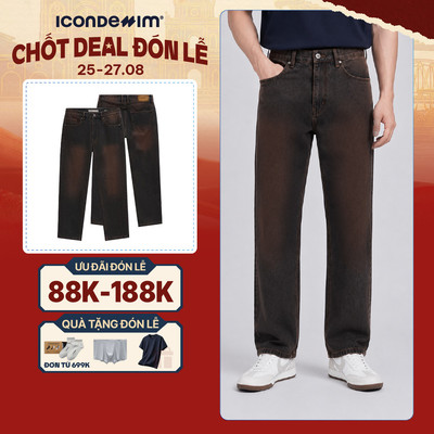 Quần Jeans Nam ICONDENIM Vintage Brown Form Straight QJID0281