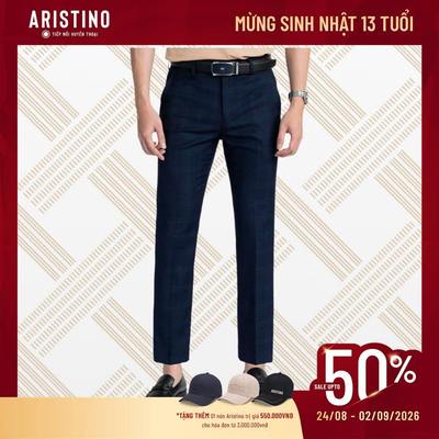 Quần Âu Nam Aristino Dáng Cropped chất liệu polyester bền màu, visoc tạo độ mềm co giãn ATR00103