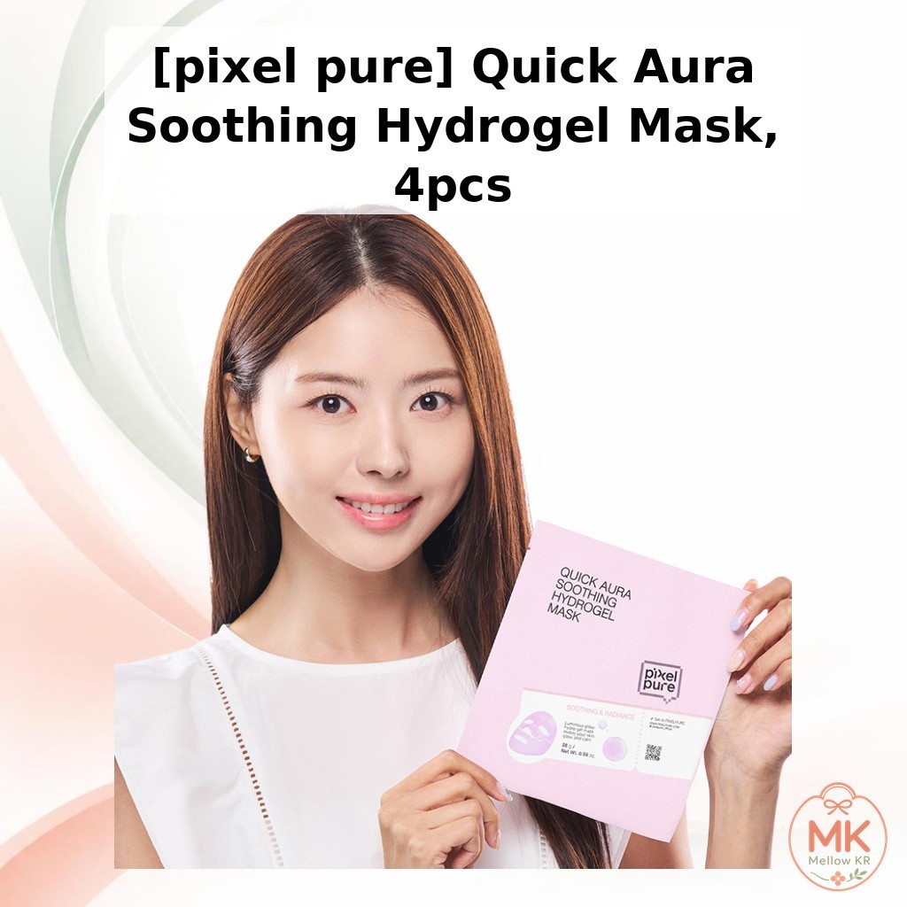 [pixel pure] Mặt nạ Hydrogel làm dịu nhanh Aura, 4 chiếc / Mặt nạ Hydrogel Hàn Quốc / Giảm nhẹ tức t