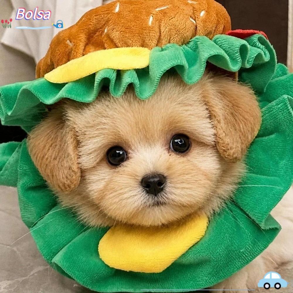 BOLSA Pet Burger Hat, Hamburger Cross Dressing Cat Headgear, Party Cosplay Ngộ nghĩnh Có Thể Điều Ch