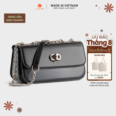 Túi Yuumy (Thời trang nữ phối khóa xoay size 22 - Túi đeo chéo da Smooth YN254)