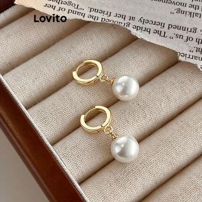 (Elegant) Lovito Bông Tai Ngọc Trai Thời Trang Hàn Quốc Dành Cho Nữ LFA02069