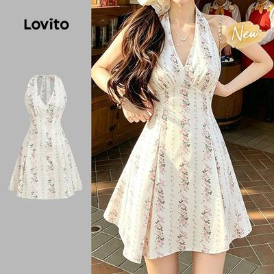 (New Arrival) Lovito Họa Tiết Đầm Boho phong cách nghỉ dưỡng Đầm Mùa Hè/Xuân cho Nữ L200AD260