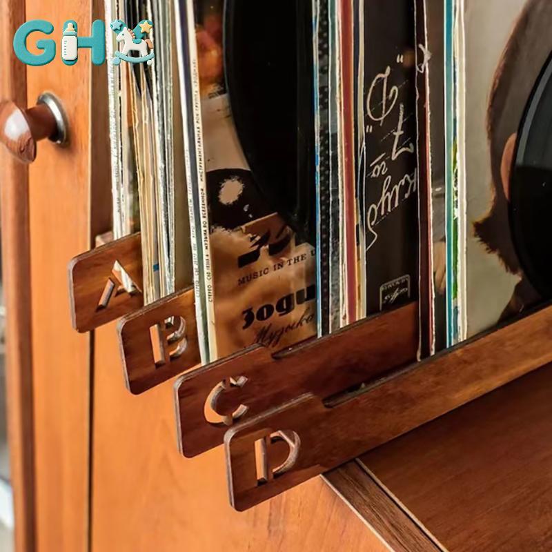 GHX 26 Chiếc Vinyl Record Dividers Bảng Chữ Cái Vinyl Ghi Lưu Trữ Bộ Chia A-ZWooden Record Dividers 