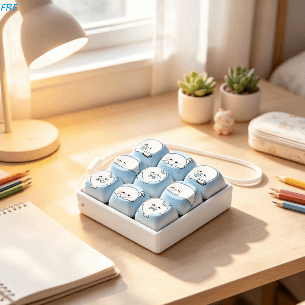 FRE Fidget Clicker Móc Khóa, Bàn Phím Nút Ngón Tay Bàn Phím Fidget Móc Khóa, Keycap Móc Khóa Nắp Phí