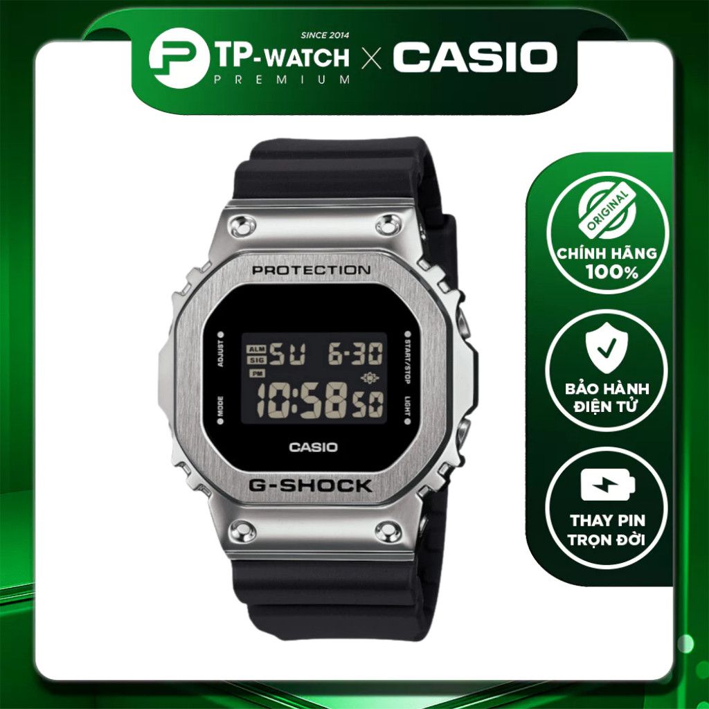 Đồng hồ nam dây nhựa Casio G-Shock GM-5600U-1DR vỏ thép cao cấp | G-Shock GM-5600U-1