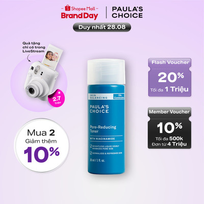 Toner cấp ẩm, se khít lỗ chân lông Paula’s Choice Skin Balancing Pore Reducing Toner 30ml 1357