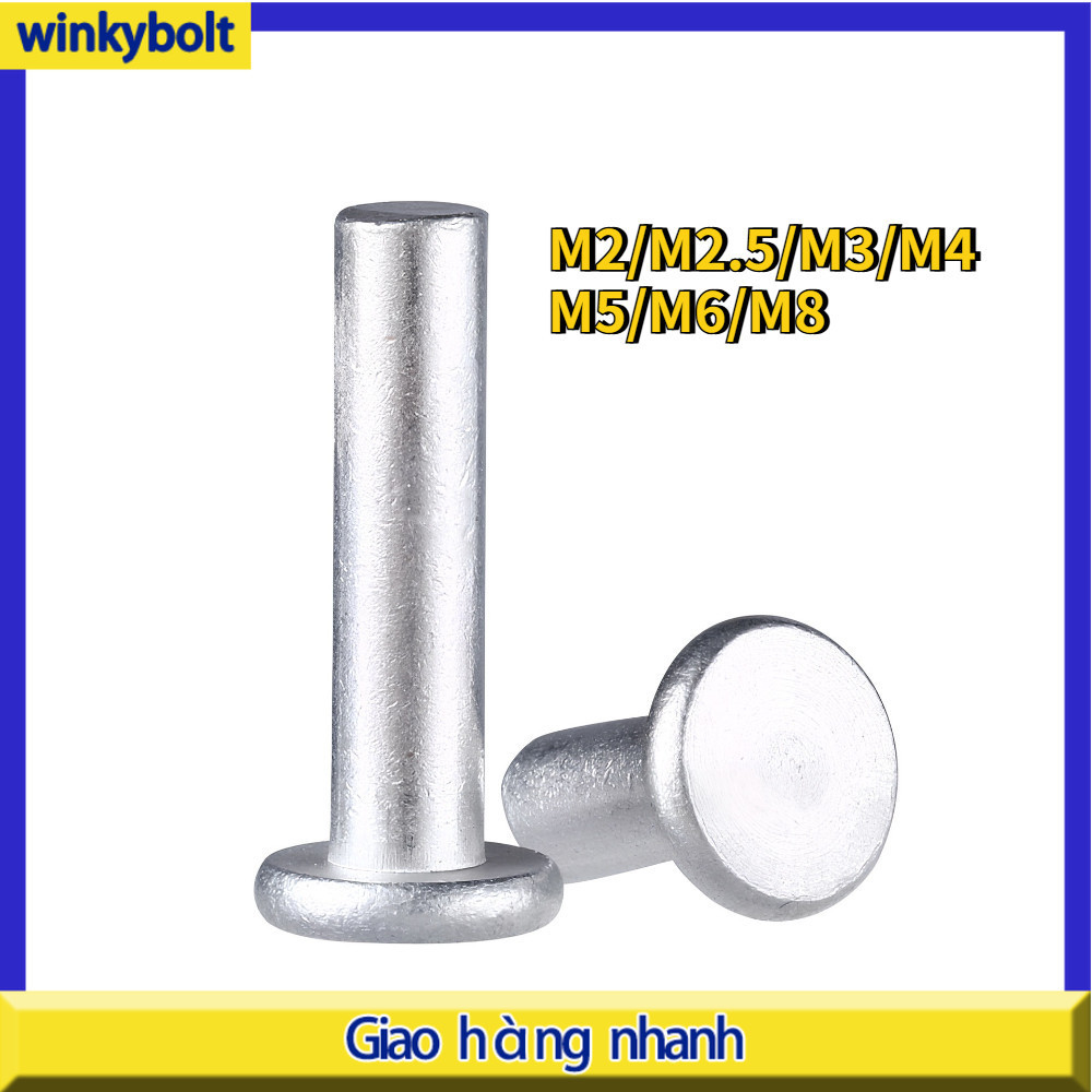 Đinh tán inox 304 đầu phẳng đặc / Đinh tán đầu chìm inox 304/ M2M2.5M3M4M5M6M8 【BoltGo】