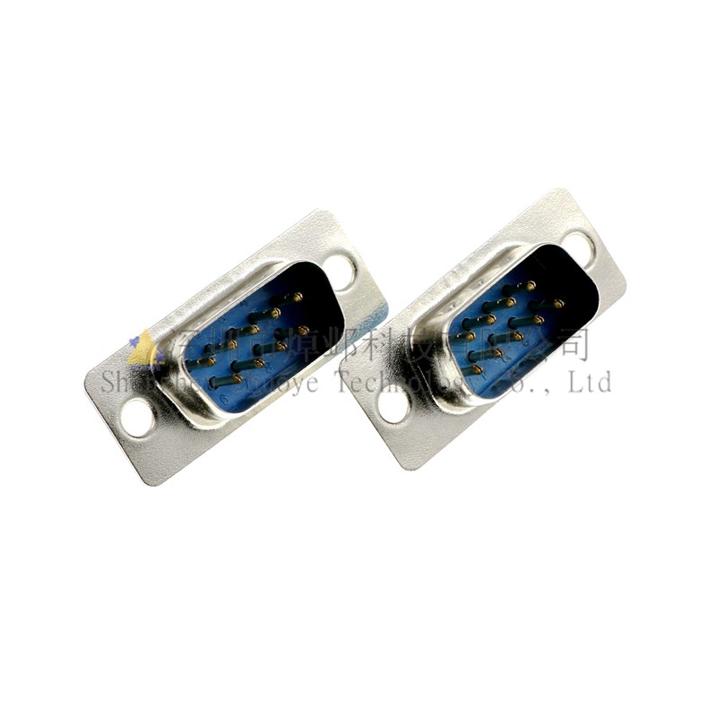 10 Đầu Nối Dây Hàn DB9 Nam Xanh Keo RS232 Phích Cắm Nối Tiếp 9 Pin Kết Nối DP9