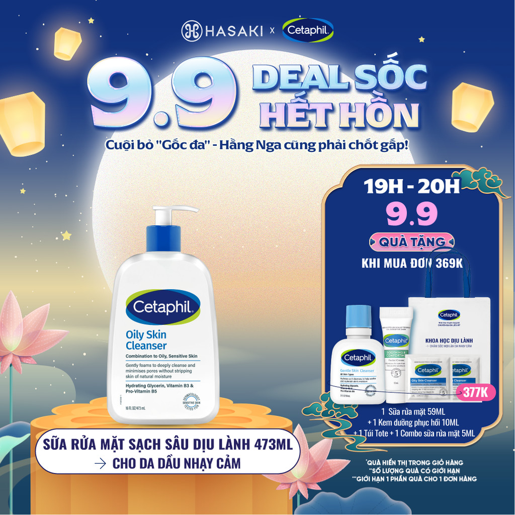 [DAILY] Sữa Rửa Mặt Cetaphil Dịu Lành Cho Da Dầu Nhạy Cảm Oily Skin Cleanser Hasaki Chính Hãng