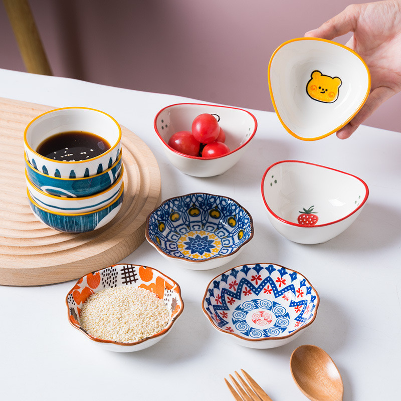 Hoạt Hình Sáng Tạo Gốm Sứ Món Ăn Nhỏ Hộ Gia Đình Nhúng Món Ăn Gia Vị Món Tráng Miệng Bát Nhỏ ins Hươ