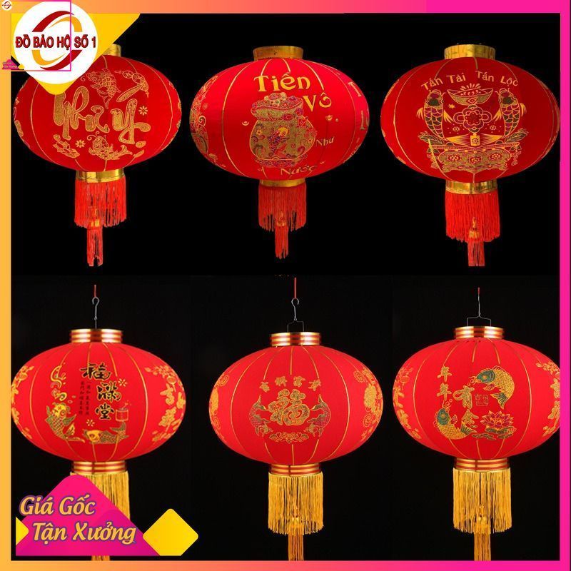 CẦU NHUNG - ĐÈN LỒNG NHUNG  đủ size 60cm - 80cm - 100cm Lồng Đèn Đỏ Trang Trí Tết Bằng Vải Nhung 2026 Họa Tiết