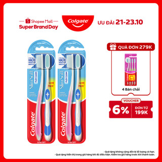 Bộ 4 bàn chải Colgate Slimsoft Flex Clean nguyên khối siêu mềm mảnh