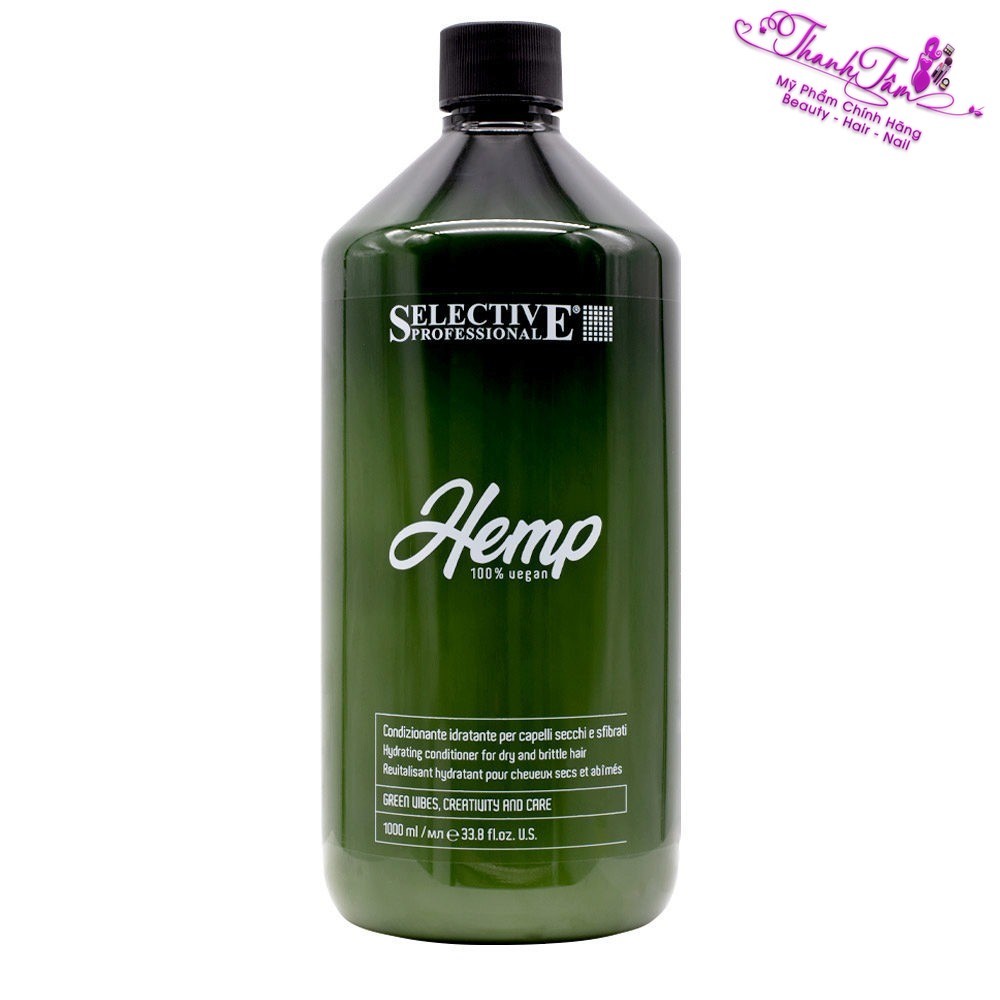 Dầu Xả Thuần Chay Tự Giúp Phục Hồi Tóc Mềm Mượt Selective Hem.p Vegan Conditioner 1000ml - NN