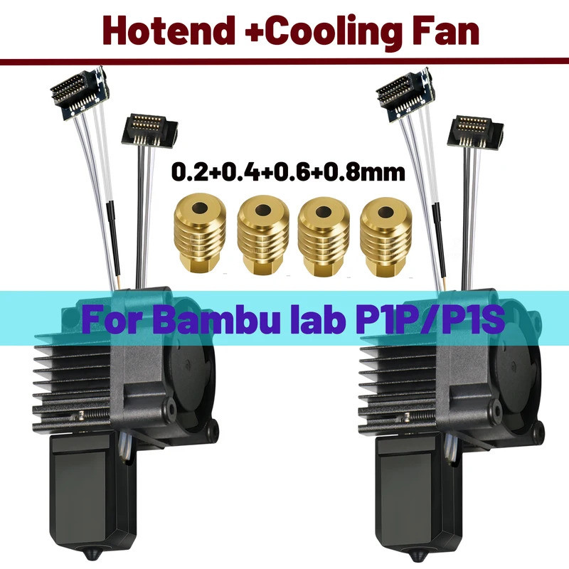 Dành Cho Bambu Lab P1P P1S Hotend Có Quạt V2.0 Đầu In Hoàn Chỉnh Hotend Nâng Cấp Hot End P1s Phụ Kiệ