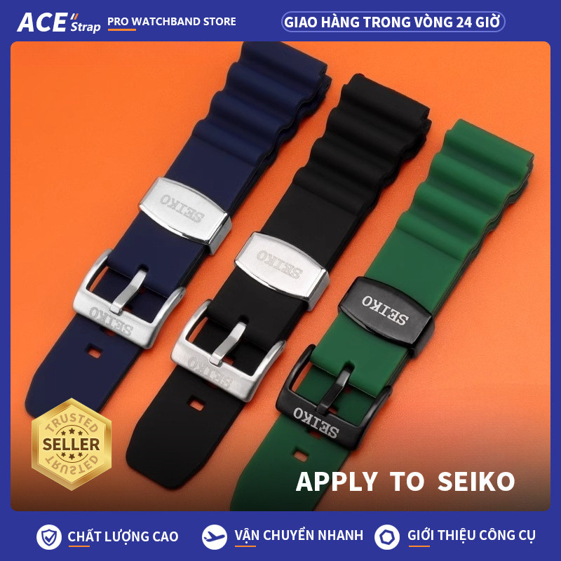 Áp dụng cho đồng hồ Seiko 5 Dây đeo cao su 18mm 19mm 20mm 22mm Lặn 007 Dây đeo cao su nam silicon th