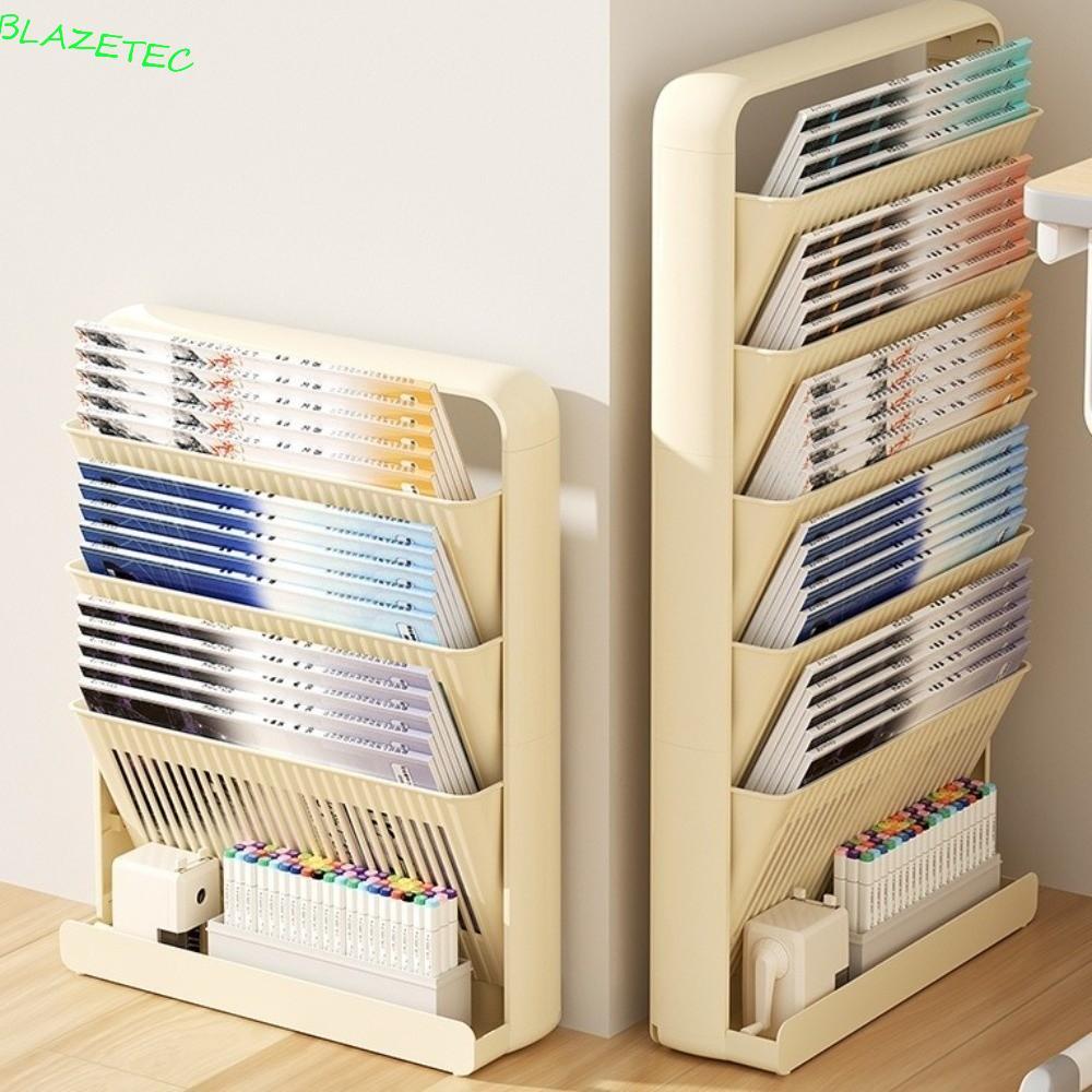 Dụng cụ sắp xếp bàn học BLAZETEC, Giá sách công suất lớn tiết kiệm không gian 3 / 5 lớp, Giá đựng tạ
