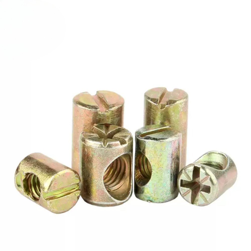 Đai ốc búa M6M8 nội thất tủ sách vít giường phụ kiện giường ngủ cho bé Đai ốc lỗ ngang Đai ốc đầu bú