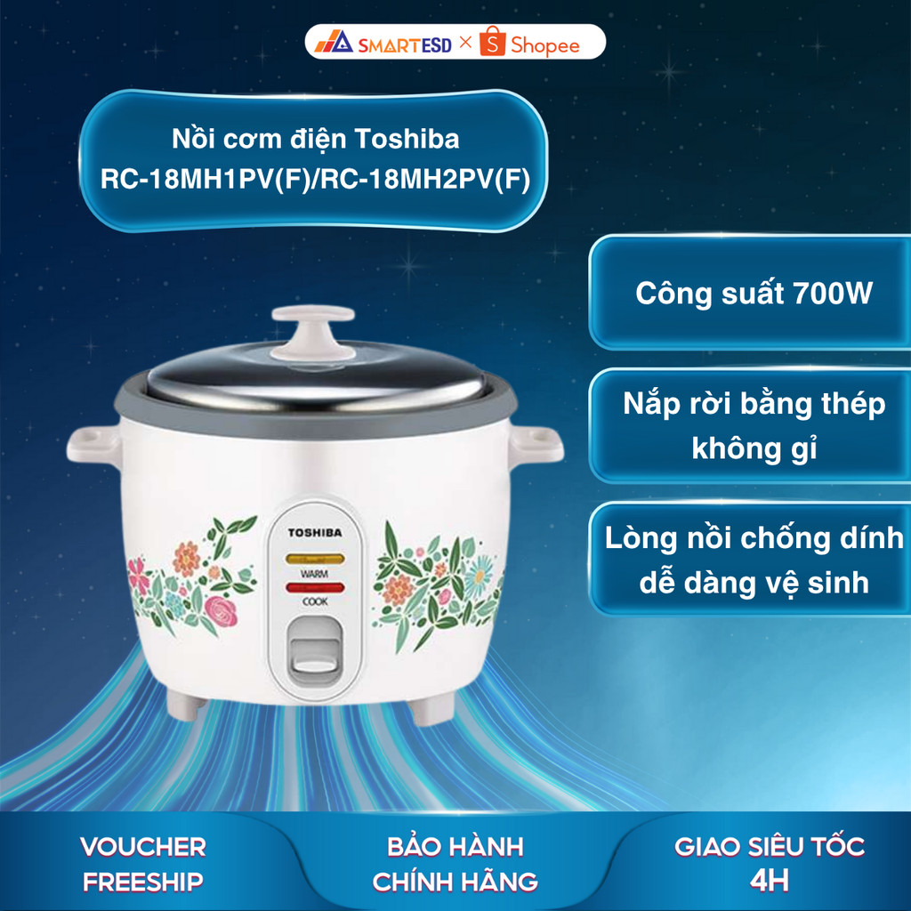 Nồi cơm điện Toshiba RC-18MH1PV(F)/RC-18MH2PV(F) - Bảo hành chính hãng 12 tháng [Hỏa tốc Hcm]