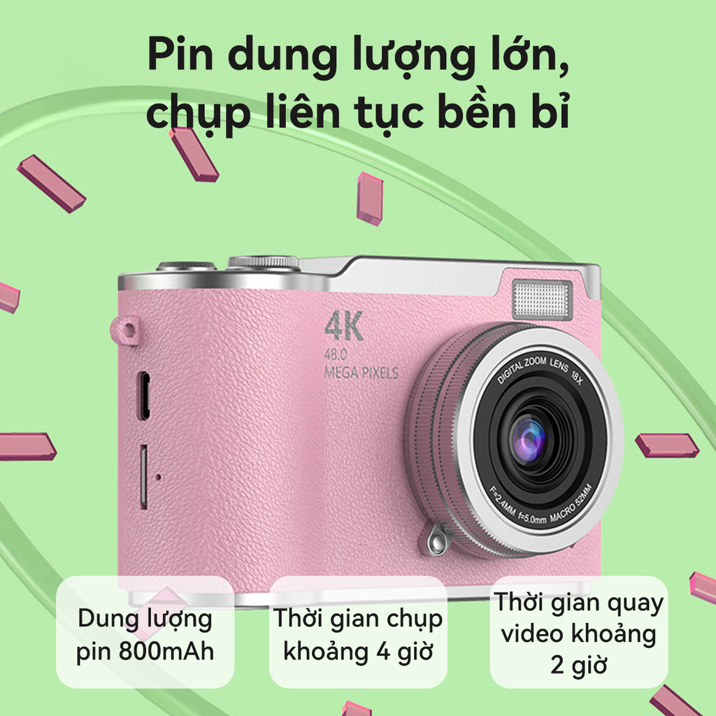 -CLUBLU- Máy Ảnh Mini Selfie Màn Hình Lật HD MỚI LK-007 48MP Đèn LED Bổ Trợ Hoàn Hảo Cho Học Sinh | BigBuy360 - bigbuy360.vn