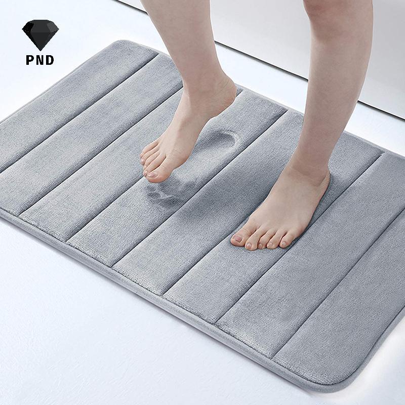 PND 60x40cm Bathroom Anti-skid Mat Qui Water Absorption Mat Soft Bathroom Carpets Rugs Toilet Floor 
