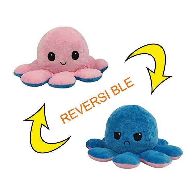 Cute Flip Octopus Doll Double-Sided Expression Flip Small Octopus Plush Toy TJED