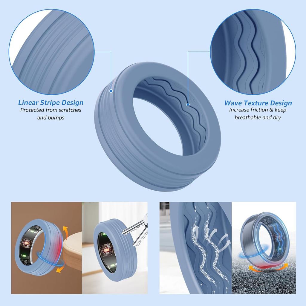 Vỏ 12 Gói Tương Thích Với Oura Ring4 / Gen3 / Samsung Galaxy Ring / Ultra Human, Silicone Co Giãn Ch