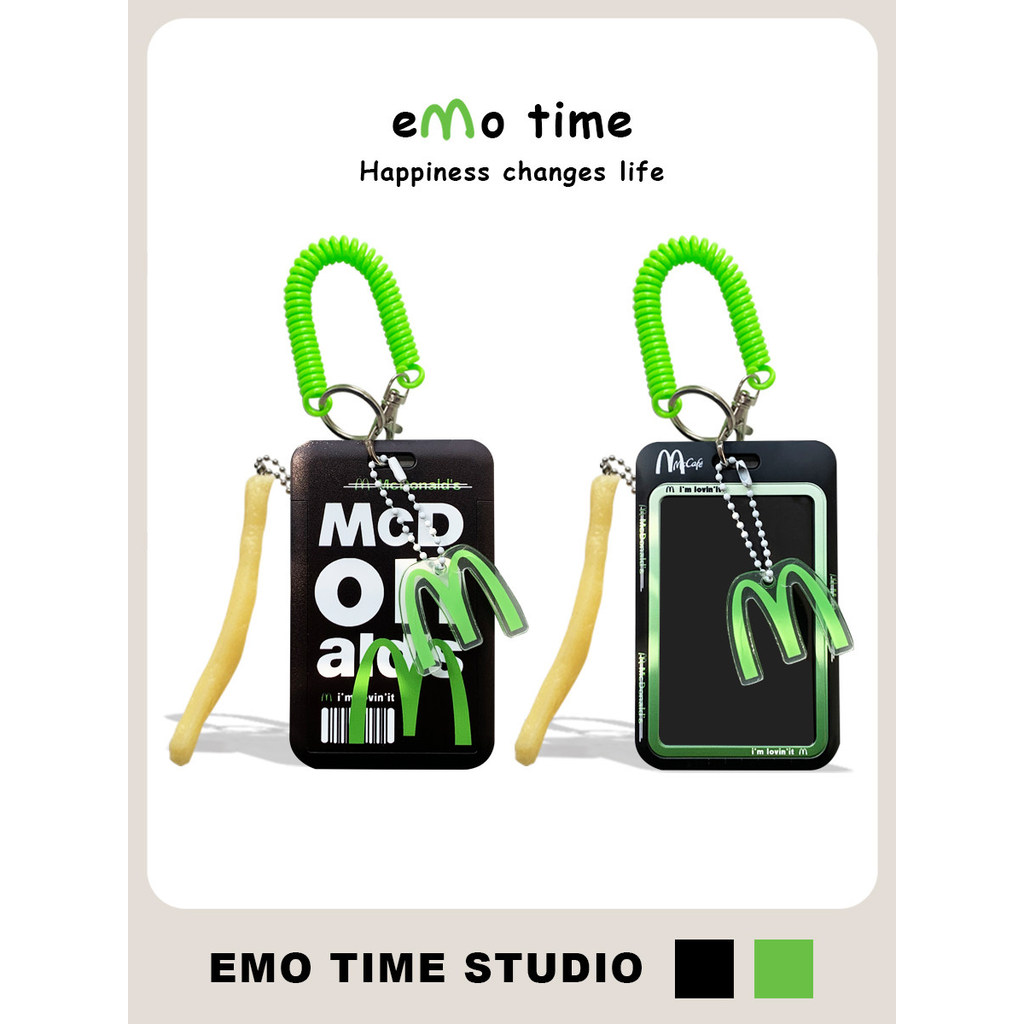 Emo Original M Kee Green Mai Mai Kéo Hộp Đựng Thẻ Di Động Tàu Điện Ngầm Căng Tin Kiểm Soát Truy Cập 