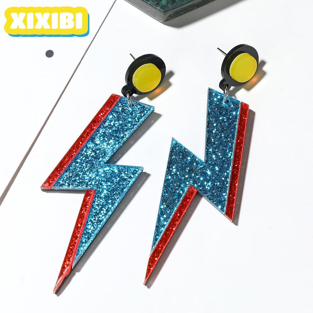 XIXIBI Lightning Mặt Dây Chuyền Bông Tai, Acrylic Mặt Dây Chuyền Punk Bông Tai Phụ Kiện, Thời Trang 