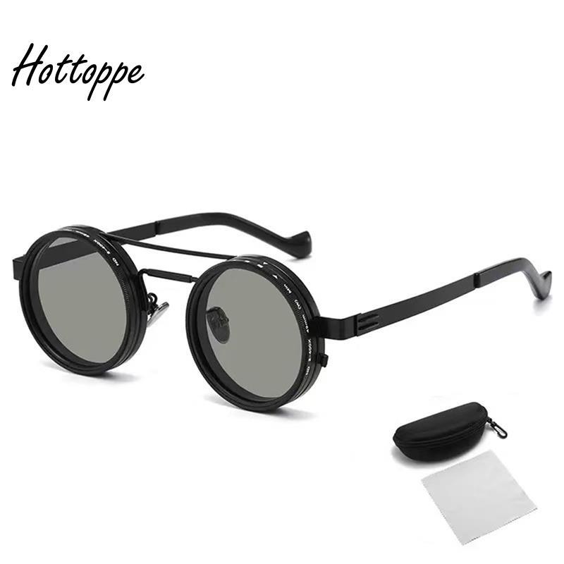 Kính râm Tint có thể điều chỉnh Phân cực 1-9 Gear Hướng dẫn sử dụng Làm mờ, Khung tròn bằng kim loại