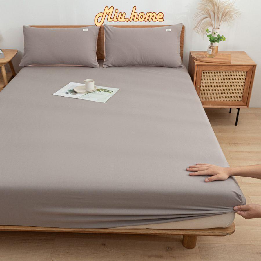 Ga Giường Drap Giường Cotton Tici Một Màu Trơn 1m2x2m/1m6x2m/1m8x2m Không Bai Xù Không Phai Màu Ga T