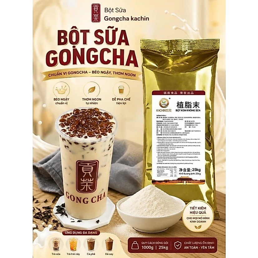 Bột Kem Không Sữa Kachin (gong.cha) gói vàng 1kg