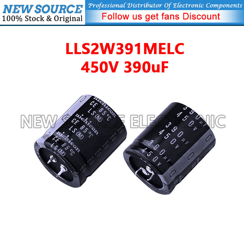 [1 cái] 450V 390uF D35xL40mm LLS2W391MELC Tụ điện điện điện phân nhôm Snap-In Nguồn mới