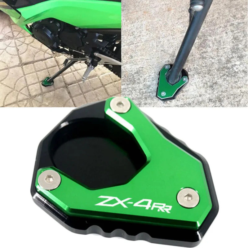 Xe Máy CNC Chân Đế Chân Bên Chân Đế Nối Dài Tấm Hỗ Trợ Phóng To Phù Hợp Cho ZX-4R ZX-4RR ZX4R ZX4RR 
