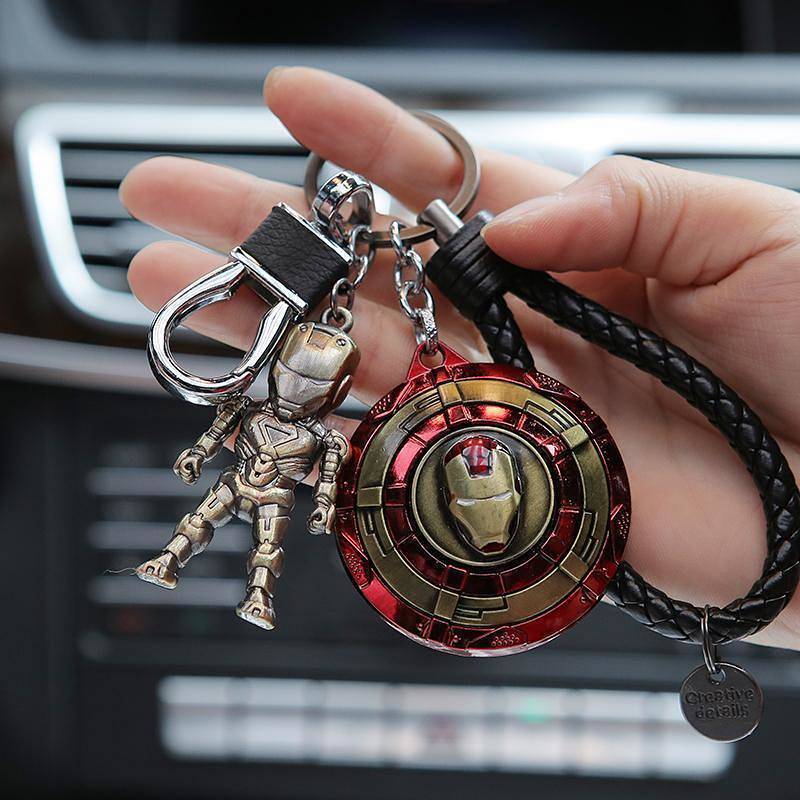 Captain America Keychain Men's a Wire Fence Red Creative Car Key Pendant Marvel Iron Man Key Chain R