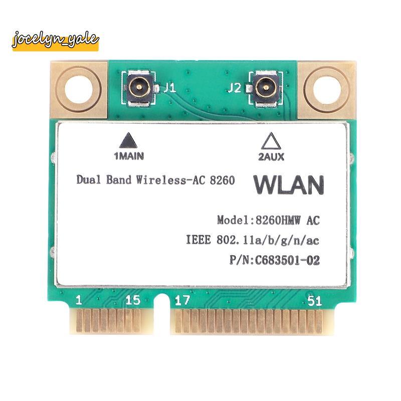 Card mạng 1200Mbps 8260Hmw Ac 2.4G + 5G Mini Pci-E Card 4.2 Bluetooth Wifi 802.11Ac 867Mbps cho Lapt