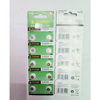 Pin cúc áo, pin đồng hồ AG13 LR44 AG3 LR41 AG10 LR1130 CR2032 LR626 LR621 AG4 (vỉ 10 viên)