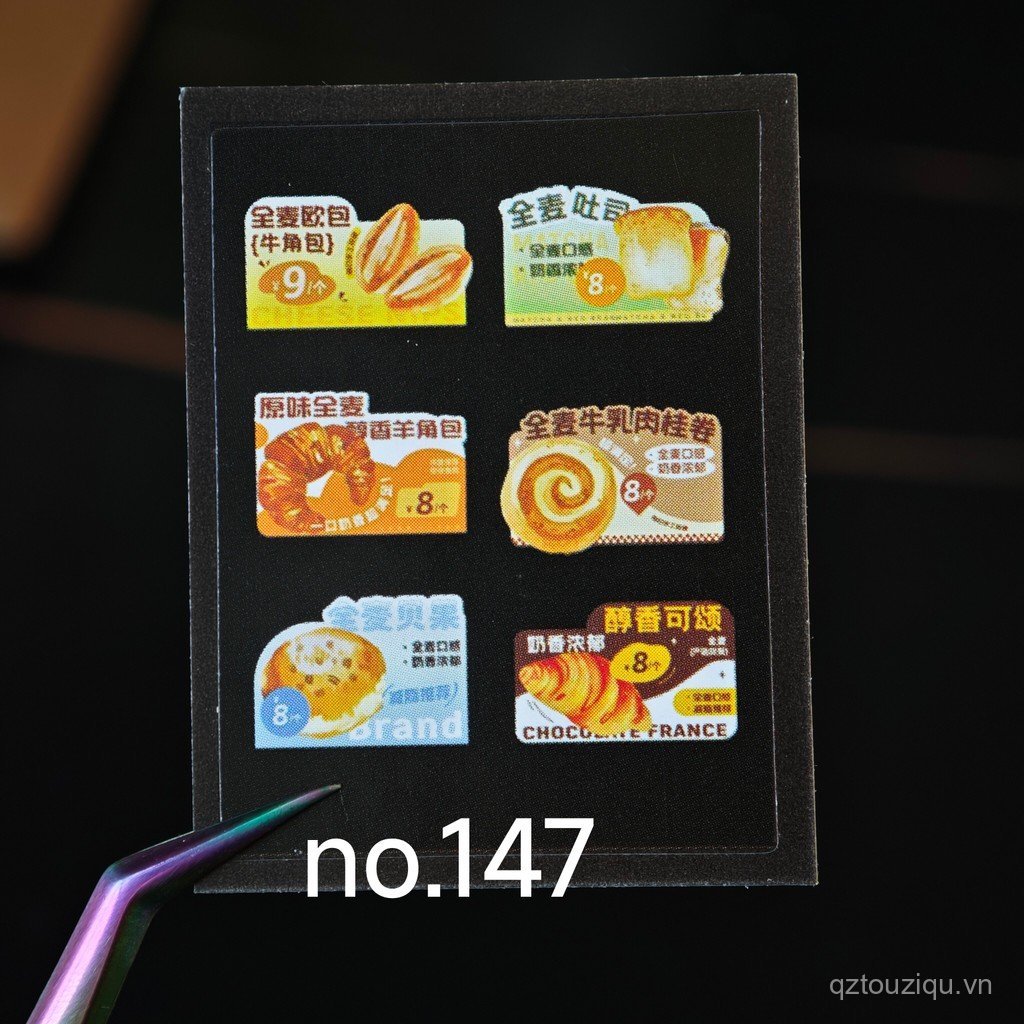 Mini Miếng Dán Kẹo Đồ Chơi Bánh Mì Bagel Bánh Món Tráng Miệng Hộp Nhãn Dán Chất Liệu Mini Miếng Dán 