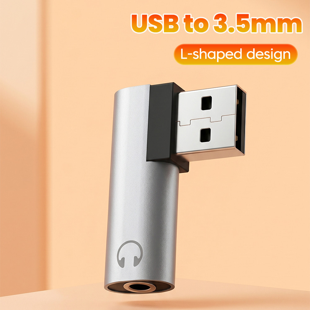Elough Elbow USB A sang 3,5mm Bộ chuyển đổi tai nghe Jack cắm 3,5mm Bộ chuyển đổi âm thanh HiFi Bộ c