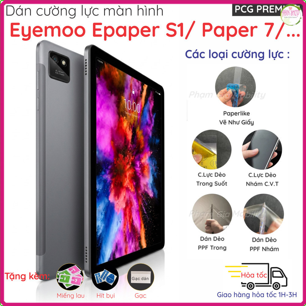 Dán màn hình dành cho máy tính bảng đọc sách Eyemoo Epaper S1/ Eyemoo Paper 7,... loại Paperlike, Na