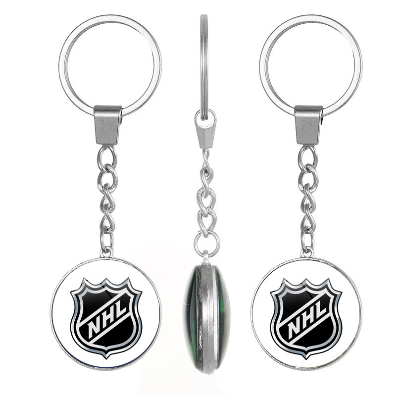 Pro NHL Ice Team Móc Khóa Trang Sức Đội Logo Thể Thao Đa Năng Quạt Hàng Hóa Móc Chìa Khóa Hai Mặt