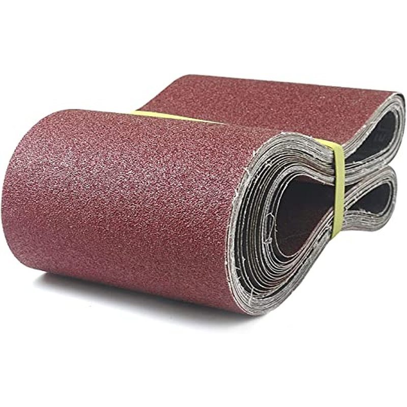 6 x 48 Inch Aluminum Oxide Sanding Belt, 15PCs Sanding Belt Set, 3 of Each 80/120/150/240/400 Assort