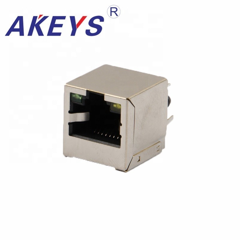 5 Chiếc 5224 + LED-8P8C Cổng Đơn Dọc Có Biến Áp Và LED Nữ RJ45 Jack Kết Nối