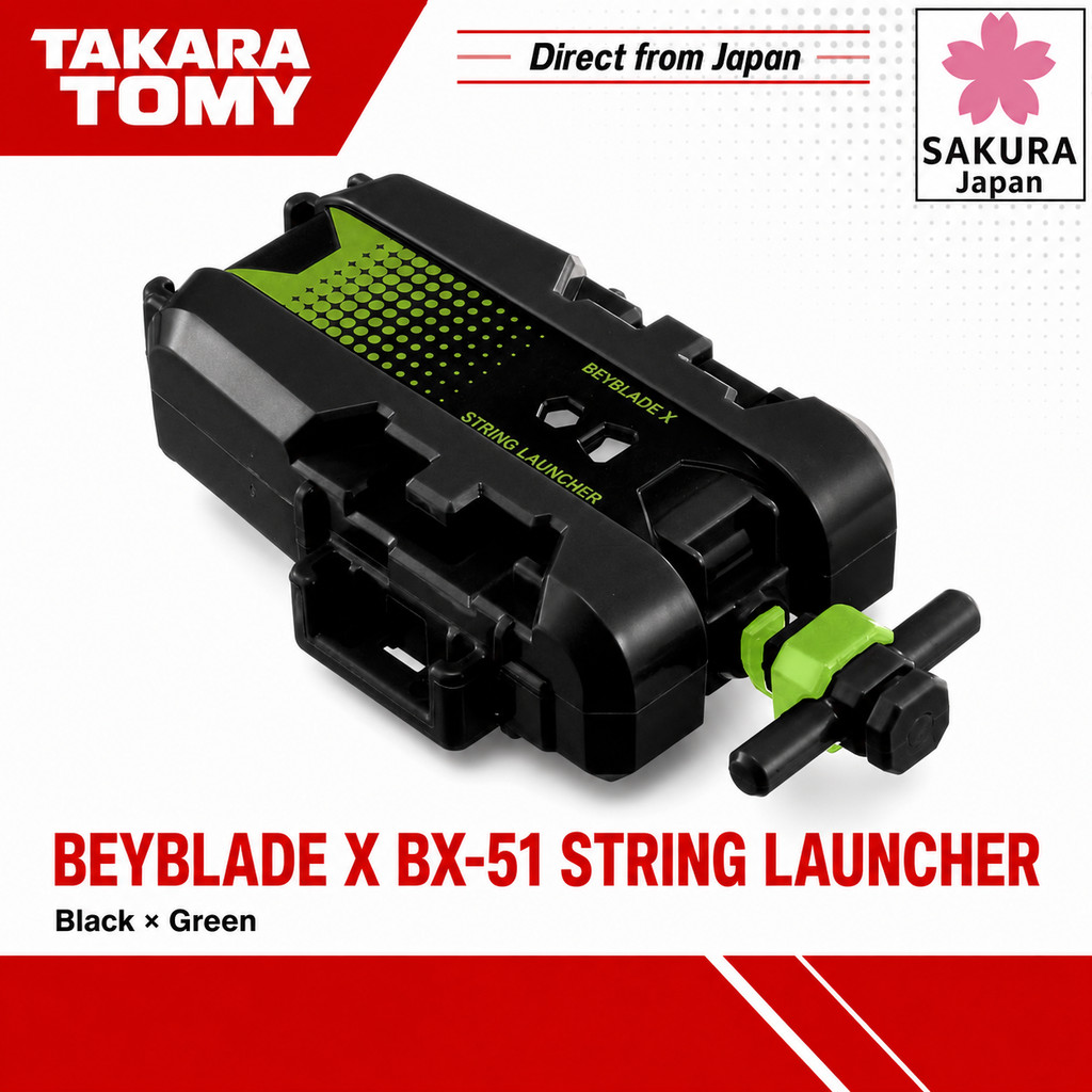 Takara Tomy BEYBLADE X BX-51 String Launcher Black × Green