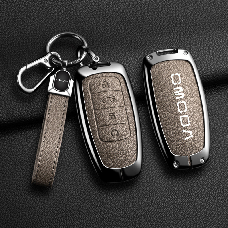 Vỏ hộp an toàn chìa khóa ô tô bằng da hợp kim kẽm Fit Omoda 5 Omoda C9