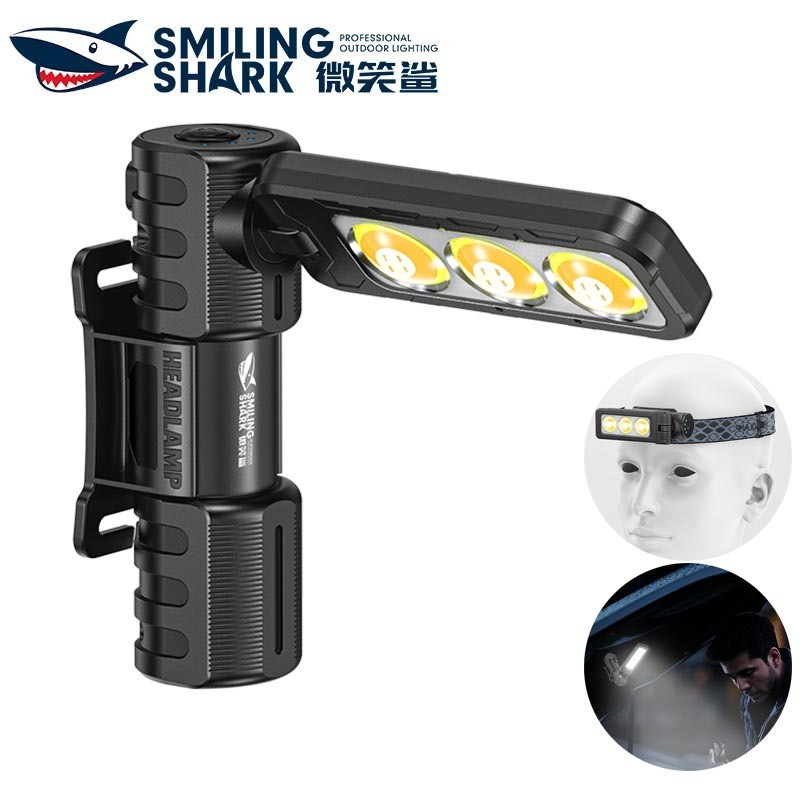 SmilingShark GZ5108 COB Đèn pin làm việc từ tính siêu sáng 180° Đèn pha lật có thể gập lại 4 chế độ 