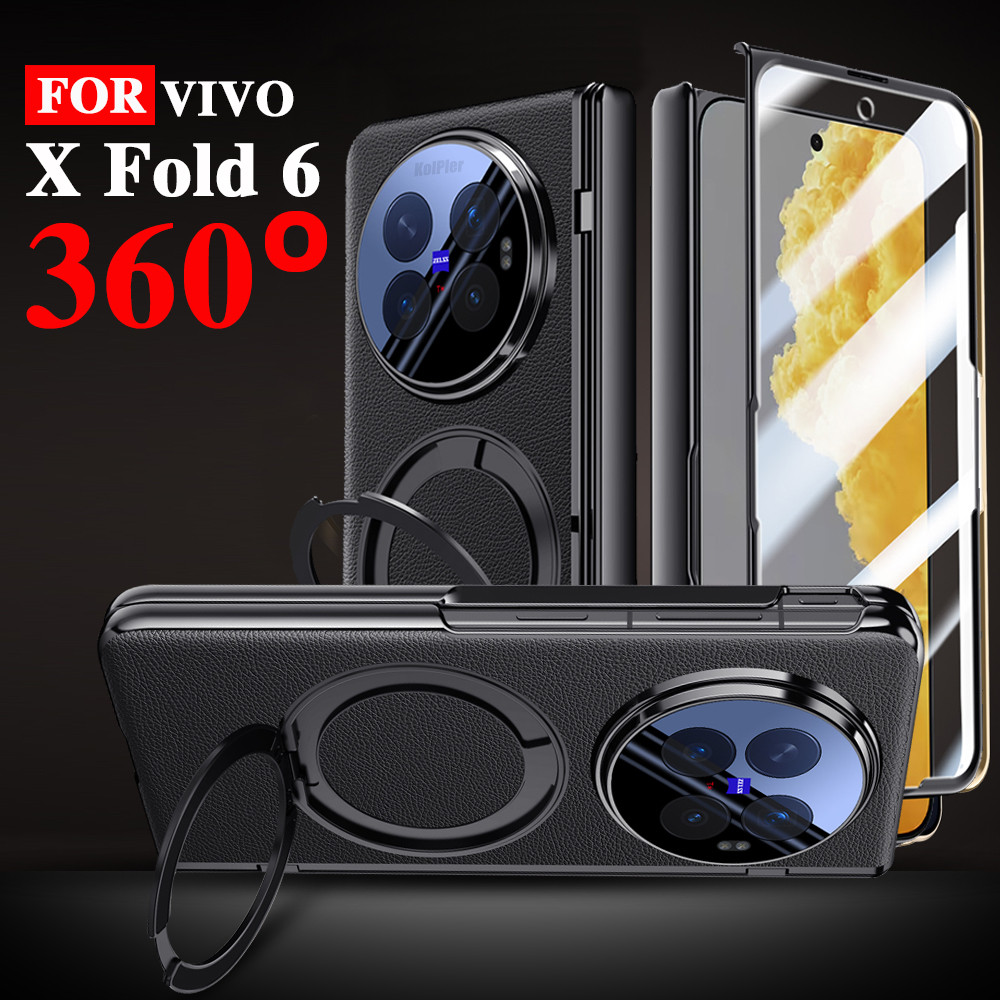 Bao Da Cho Vivo X Fold 6 Fold6 Đứng Từ Tính Mạnh Mẽ Thân Thiện Với Da Cảm Giác Màn Hình Kính Bảo Vệ 