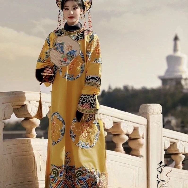 Nhà Thanh Nữ Hoàng Trang Phục Nữ Hoàng Quần Áo Nhà Thanh Nữ Cung Điện Tử Cấm Thành In Hình Trung Quố